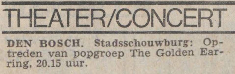 Golden Earring show ad October 08, 1971 Den Bosch